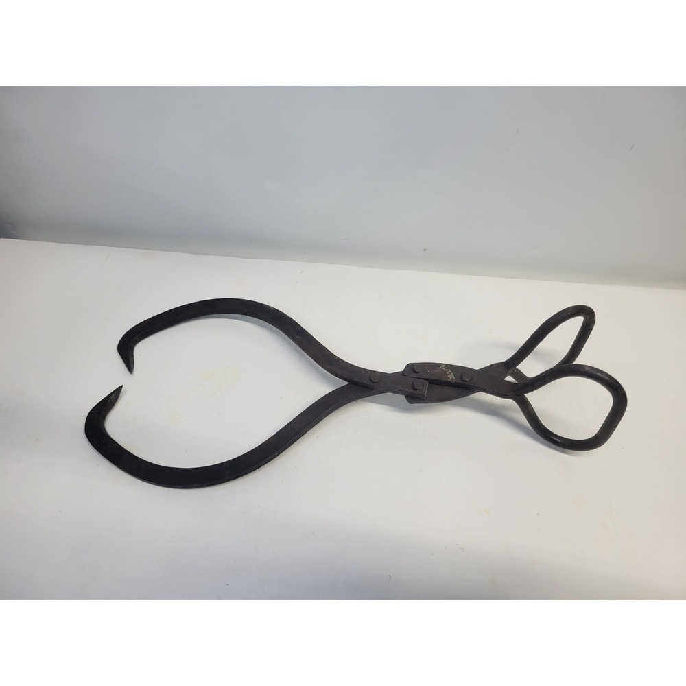 Vintage Cast Iron Ice Tongs Refrigerator Kitchen Tool Heavy Duty